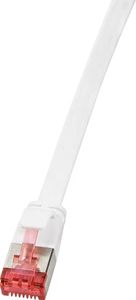LOGILINK PATCH CABLE FLAT CAT.6A SHIELDED  5M WHITE