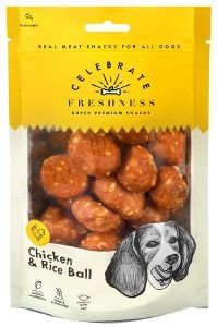 SNACK CELEBRATE FRESHNESS GRAIN FREE CHICKEN & RICE BALLS 100GR