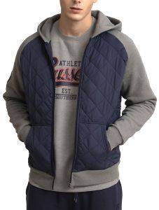  RUSSELL ATHLETIC QUILT-HOODED BOMBER JACKET   (S)