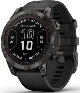  GARMIN FENIX 7 PRO SAPPHIRE SOLAR TITANIUM CARBON GRAY DLC WITH BLACK