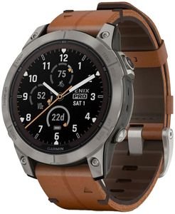  GARMIN FENIX 7 PRO SAPPHIRE SOLAR TITANIUM WITH CHESTNUT LEATHER