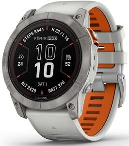  GARMIN FENIX 7X PRO SAPPHIRE SOLAR TITANIUM WITH FOG GRAY AND EMBER ORANGE