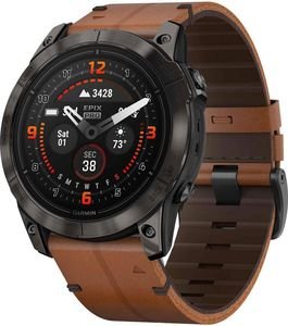  GARMIN EPIX PRO SAPPHIRE 51MM CARBON GRAY DLC TITANIUM WITH CHESTNUT LEATHER