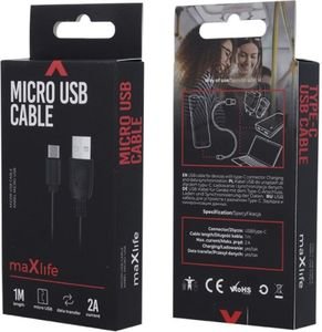 MAXLIFE CABLE TYPE-C FAST CHARGE 2A 1M BLACK