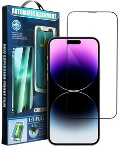 5D FULL GLUE TEMPERED GLASS FOR IPHONE 15 PRO BLACK + APPLICATOR