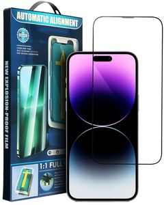 5D FULL GLUE TEMPERED GLASS FOR IPHONE 15 PRO MAX BLACK + APPLICATOR