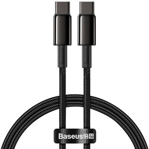 BASEUS TUNGSTEN GOLD FAST CHARGING DATA CABLE TYPE-C TO TYPE-C 100W 1M BLACK