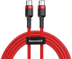 BASEUS CAFULE SERIES CABLE TYPE-C FLASH CHARGING PD 2.0 QC 3.0 60W 3A 1M RED