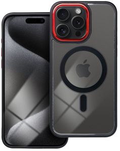 COLOR EDGE MAG COVER CASE WITH MAGSAFE FOR IPHONE 15 PRO MAX BLACK RED