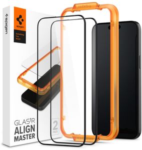 SPIGEN GLASS TR ALIGNMASTER 2 PACK FC BLACK FOR IPHONE 15 PRO MAX