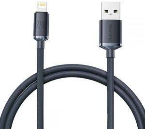 BASEUS CRYSTAL SHINE CABLE USB TO LIGHTNING 2.4A 1.2M BLACK