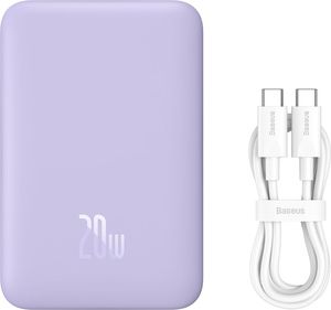 BASEUS WIRELESS POWERBANK QI 10000MAH MINI MAGNETIC MAGSAFE 20WATT PURPLE