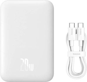 BASEUS MAGNETIC MINI WIRELESS POWERBANK MAGSAFE 6000MAH 20W WHITE