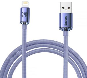 BASEUS CRYSTAL SHINE CABLE USB TO LIGHTNING 2.4A 2M PURPLE