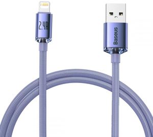 BASEUS CRYSTAL SHINE CABLE USB TO LIGHTNING 2.4A 1.2M PURPLE