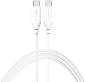 4SMARTS USB TYPE-C TO USB TYPE-C SILICONE CABLE HIGH FLEX 60W 1.5M WHITE