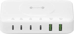 4SMARTS 7IN1 GAN CHARGING STATION 100W + QI WIRELESS WHITE