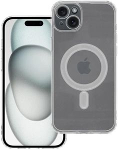 CLEAR MAG COVER CASE WITH CAMERA PROTECTION WITH MAGSAFE FOR IPHONE 15 PLUS