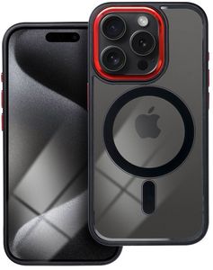 COLOR EDGE MAG COVER CASE WITH MAGSAFE FOR IPHONE 15 PRO BLACK RED