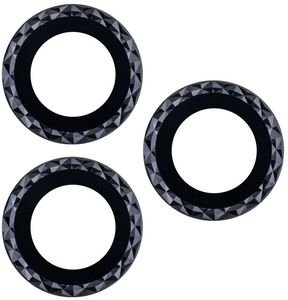 SET OF LENS GLASSES FOR IPHONE 11 PRO MAX BLACK RHOMBUS (3 PCS)