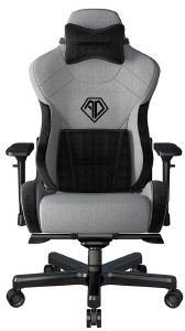 ANDA SEAT GAMING CHAIR T-PRO II LIGHT GREY/ BLACK FABRIC WITH ALCANTARA STRIPES