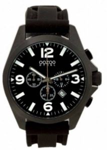   OOZOO STEEL XL CHRONOGRAPH BLACK RUBBER STRAP