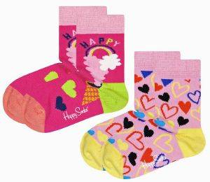  HAPPY SOCKS 2-PACK KIDS HAPPY LOVE SOCKS KHAL02-3500 /