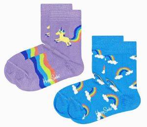  HAPPY SOCKS 2-PACK KIDS UNICORN AND RAINBOW KUNR02-5000 / (EU:24-26)