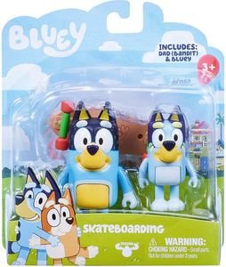 BLUEY S2 MINI  2 PACK SKATEBOARDING-DAD & BLUEY